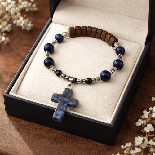 Blue Crazy Agate Stone Bracelet (MW) | Mamabug ReCreations - Artisan Jewelry