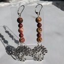 Tree of Life Earrings - Jasper and Wood | Mamabug ReCreations - Artisan Jewelry