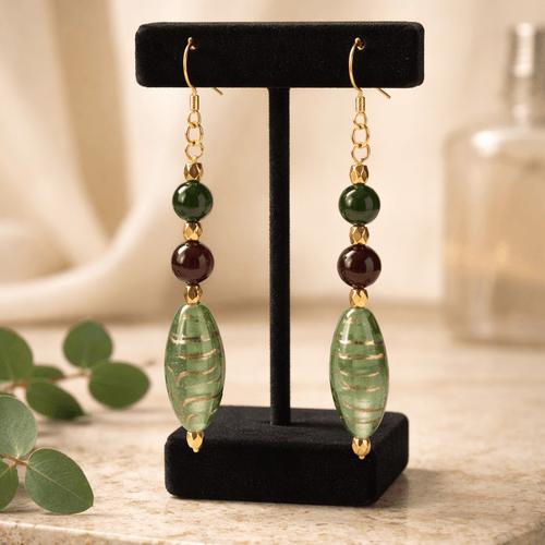 Green Lampwork Earrings | Mamabug ReCreations - Artisan Jewelry