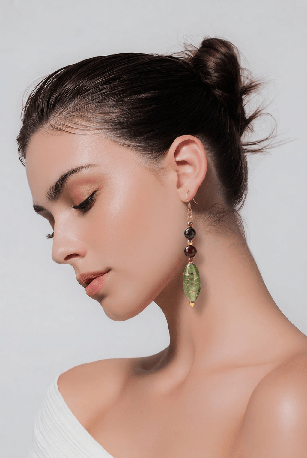 Green Lampwork Earrings