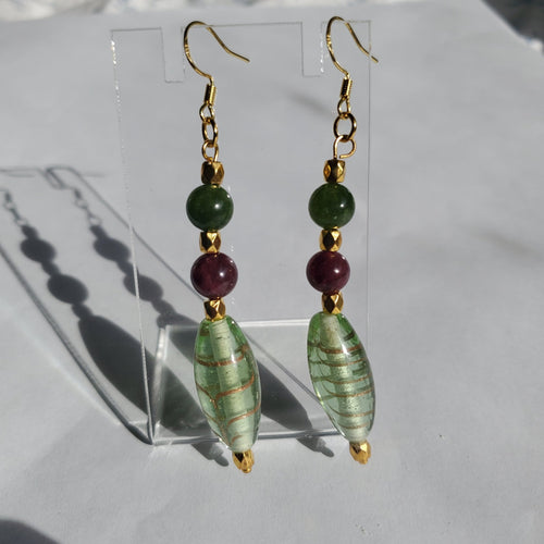 Green Lampwork Earrings | Mamabug ReCreations - Artisan Jewelry