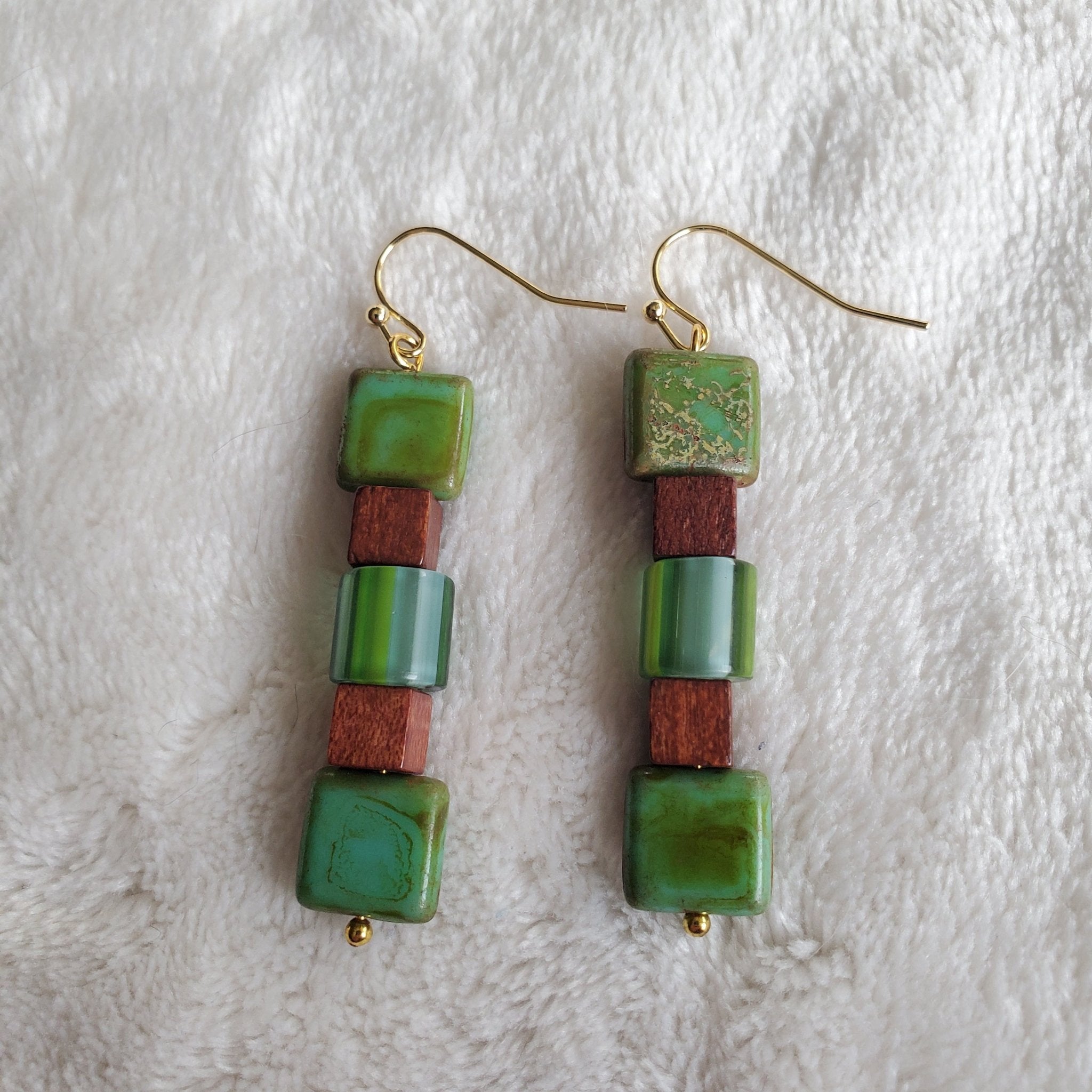 Cube Earrings | Mamabug ReCreations - Artisan Jewelry