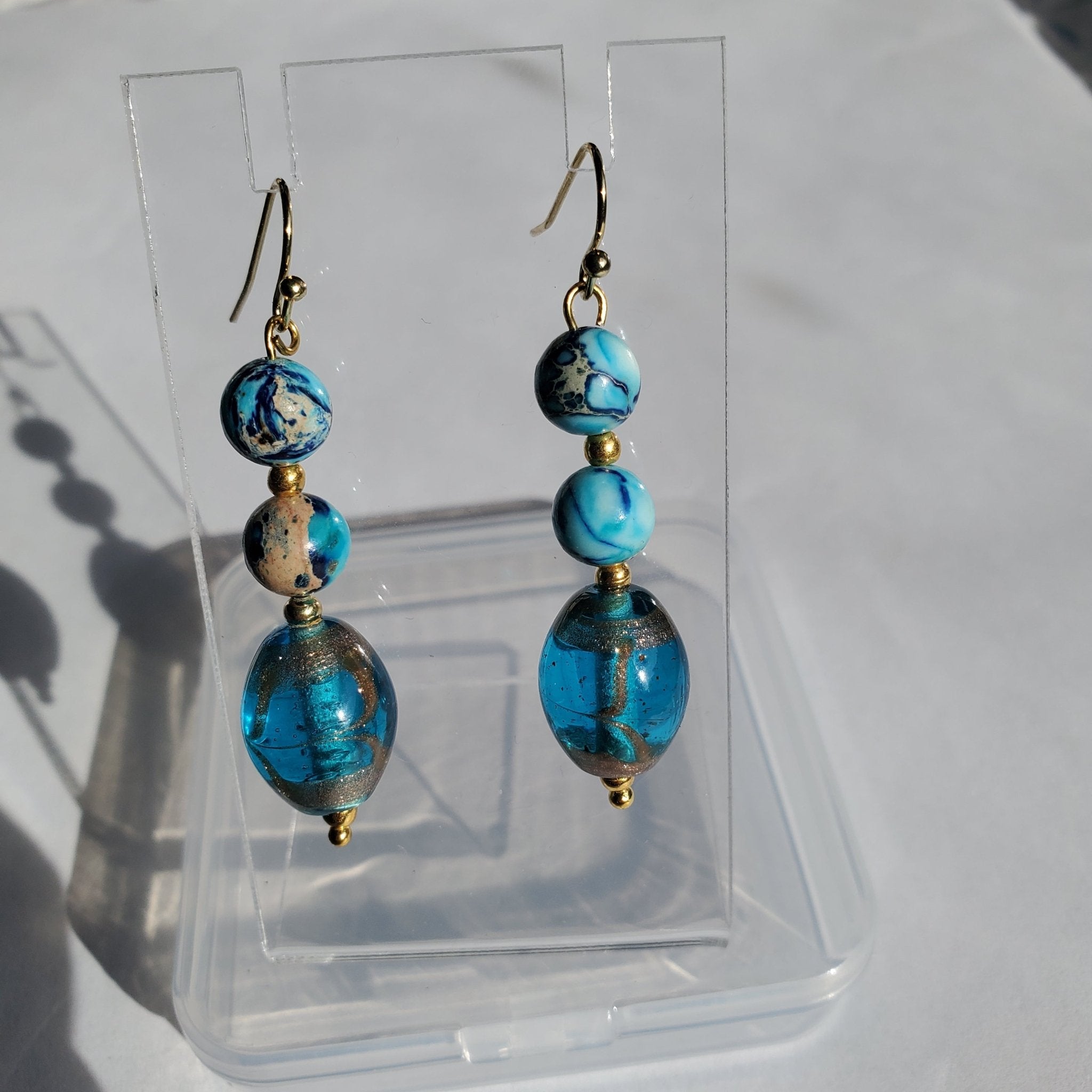 Blue Tones Earrings | Mamabug ReCreations - Artisan Jewelry