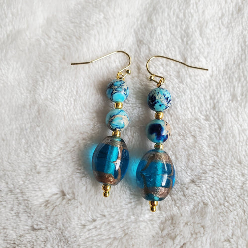 Blue Tones Earrings | Mamabug ReCreations - Artisan Jewelry