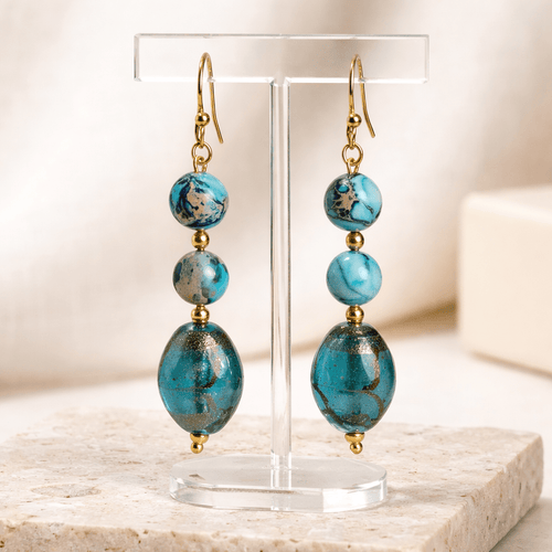 Blue Tones Earrings | Mamabug ReCreations - Artisan Jewelry