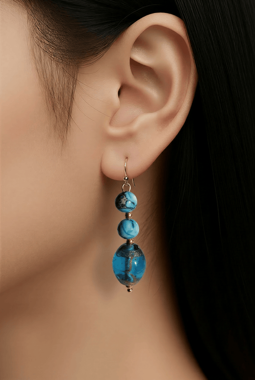 Blue Tones Earrings | Mamabug ReCreations - Artisan Jewelry