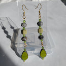 Green Geometric Earrings | Mamabug ReCreations - Artisan Jewelry