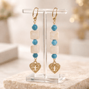 Gold Heart Cross Earrings | Mamabug ReCreations - Artisan Jewelry