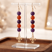 Gold Heart Knot Cross Earrings