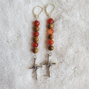 Silver Rose and Thorns Cross Earrings | Mamabug ReCreations - Artisan Jewelry