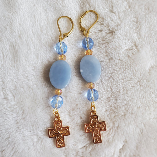 Gold Filigree Cross Earrings | Mamabug ReCreations - Artisan Jewelry