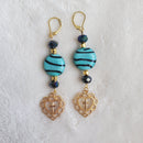 Gold Filigree Heart with Cross Earrings | Mamabug ReCreations - Artisan Jewelry