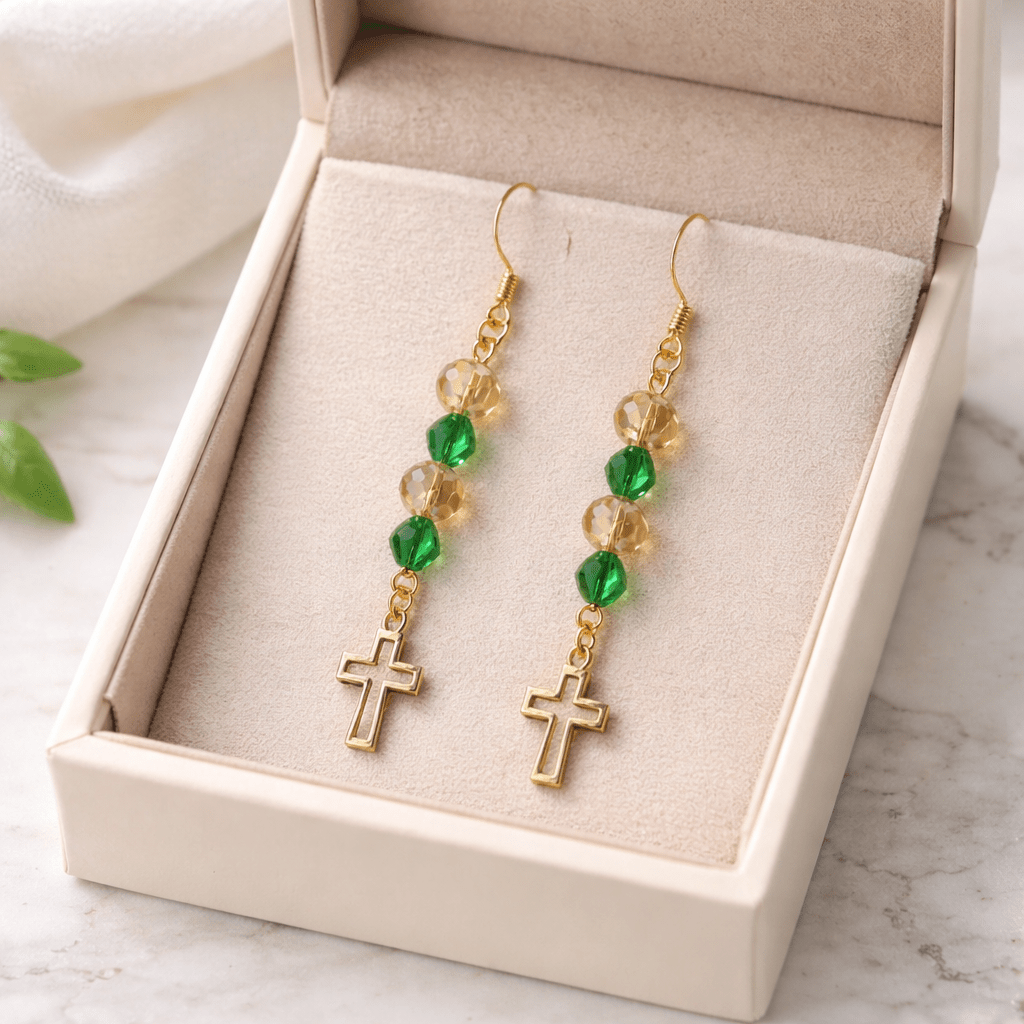 Classic Gold Cross Outline Earrings