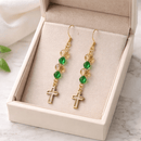Classic Gold Cross Outline Earrings | Mamabug ReCreations - Artisan Jewelry
