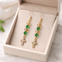 Classic Gold Cross Outline Earrings