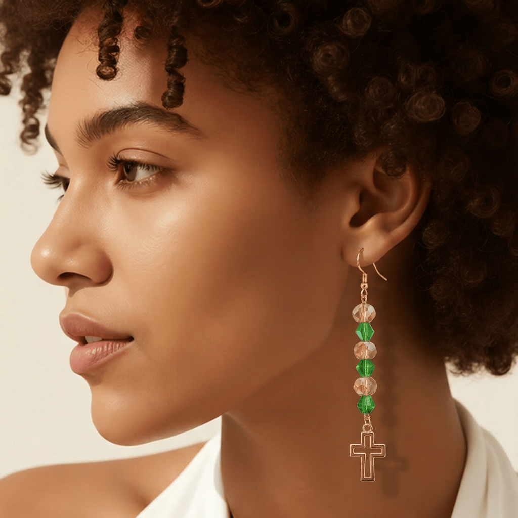Classic Gold Cross Outline Earrings