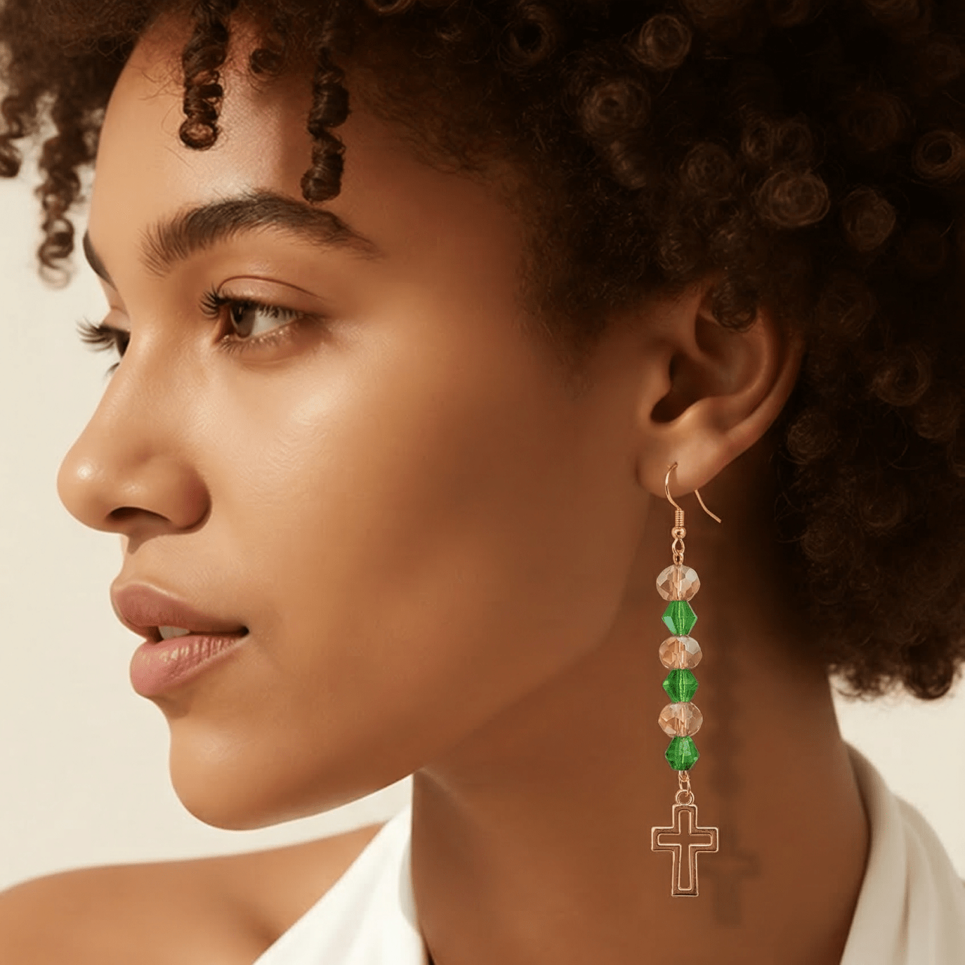 Classic Gold Cross Outline Earrings | Mamabug ReCreations - Artisan Jewelry
