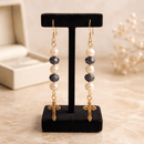 Gold Cross Earrings - Pearls and Crystals | Mamabug ReCreations - Artisan Jewelry