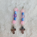 Simple Silver Cross Earrings | Mamabug ReCreations - Artisan Jewelry