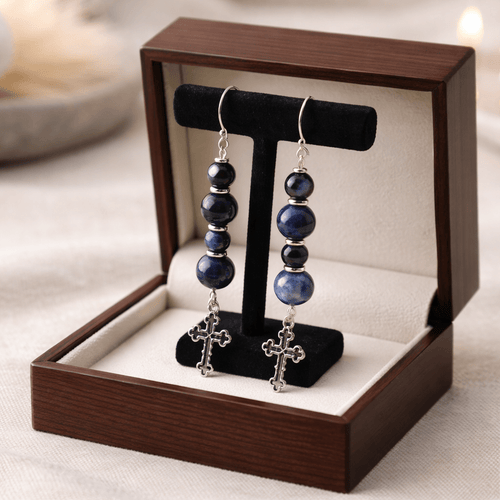 Silver Gothic Cross Earrings | Mamabug ReCreations - Artisan Jewelry