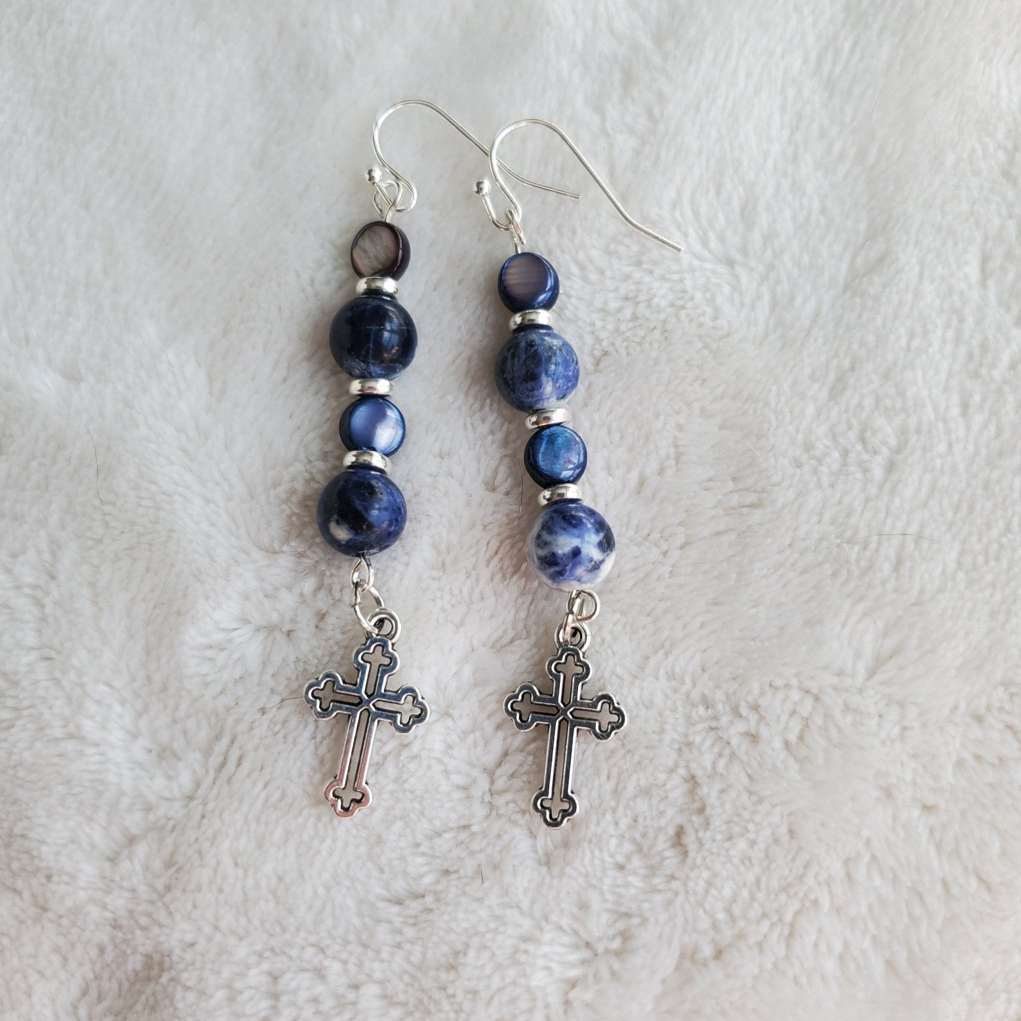 Silver Gothic Cross Earrings | Mamabug ReCreations - Artisan Jewelry