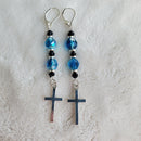 Classic Silver Cross Earrings | Mamabug ReCreations - Artisan Jewelry