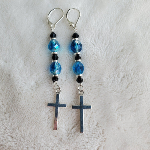 Classic Silver Cross Earrings | Mamabug ReCreations - Artisan Jewelry