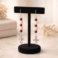 Silver Crucifix Cross Earrings