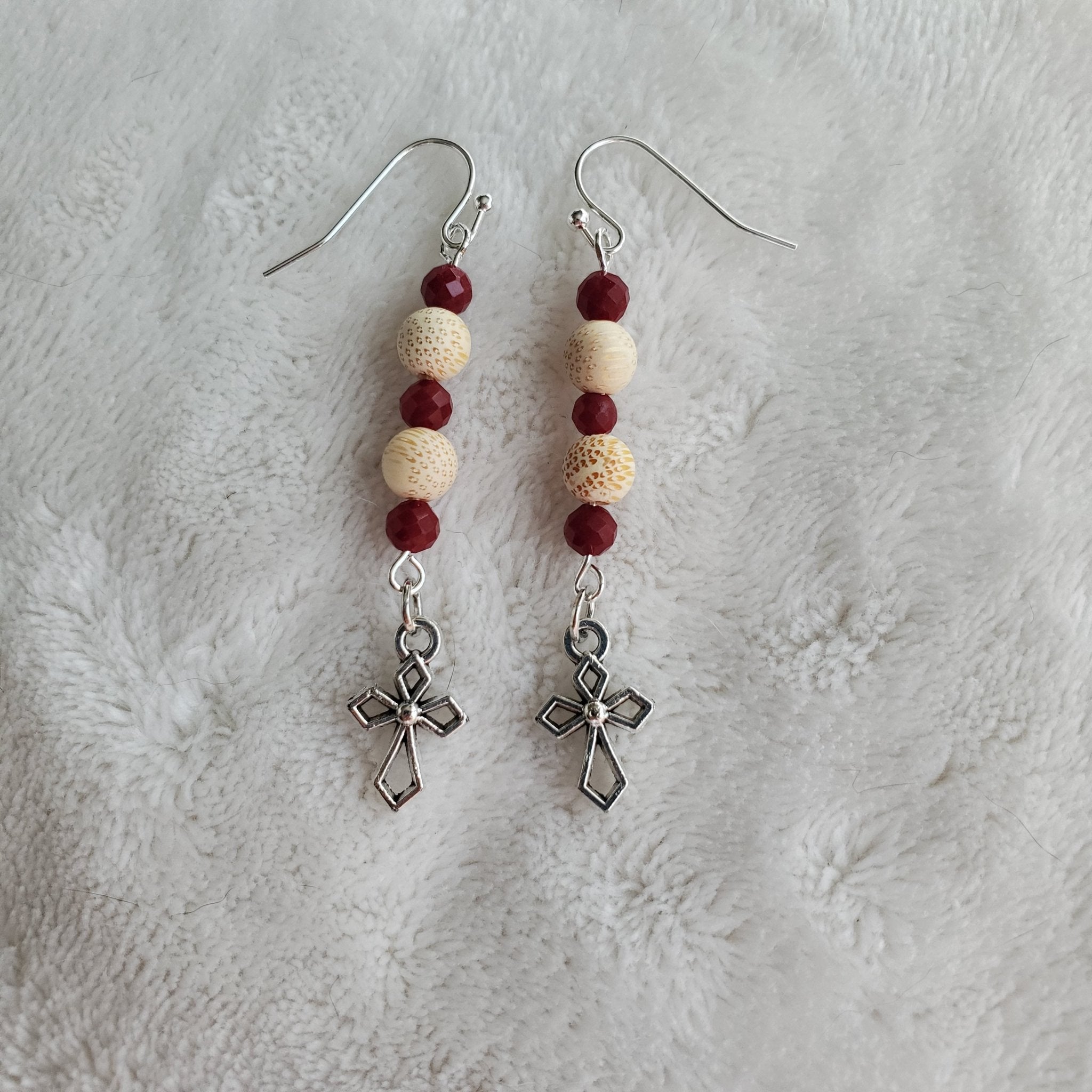 Silver Crucifix Cross Earrings | Mamabug ReCreations - Artisan Jewelry