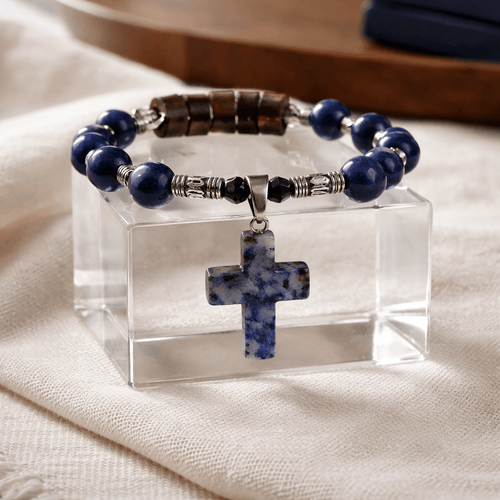 Blue Crazy Agate Stone Bracelet (MW) | Mamabug ReCreations - Artisan Jewelry