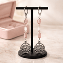 Pink and Silver Lotus Earrings | Mamabug ReCreations - Artisan Jewelry
