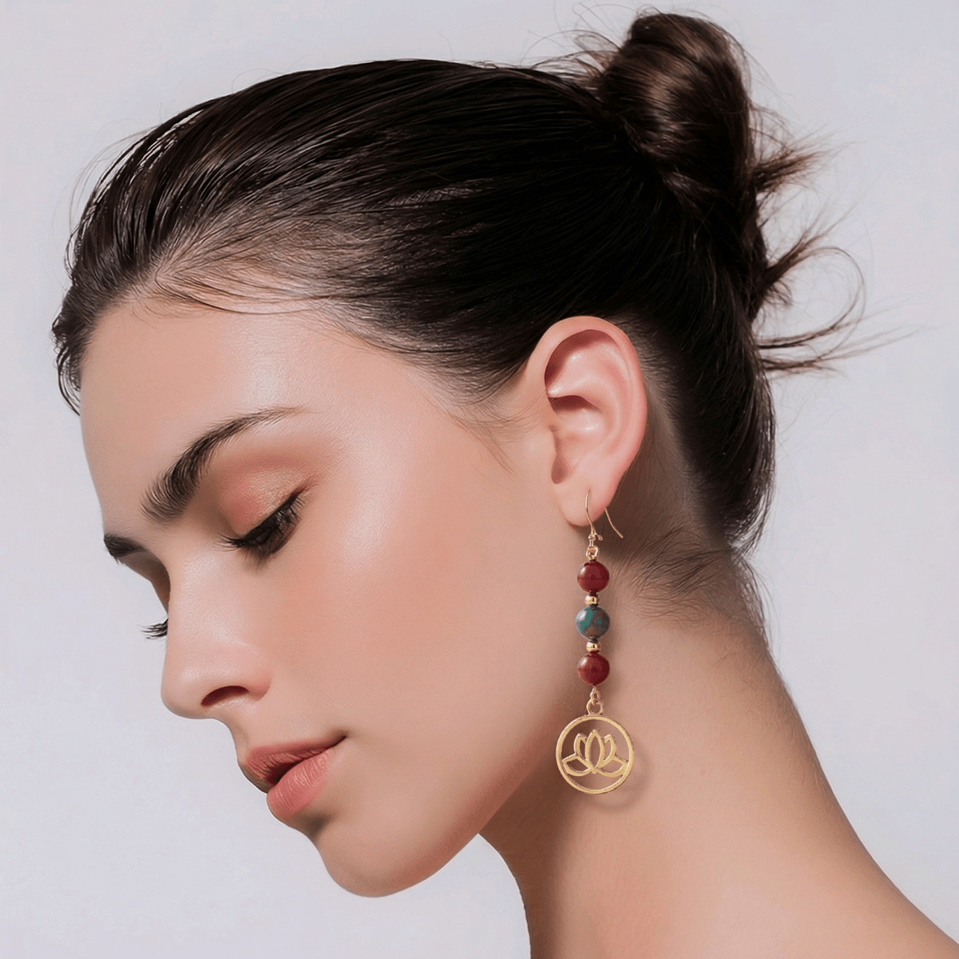 Gold Lotus Earrings | Mamabug ReCreations - Artisan Jewelry