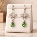 Green Lotus Earrings | Mamabug ReCreations - Artisan Jewelry