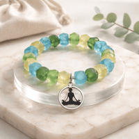Silver Yogi and Recycled Glass Bracelet (MW)