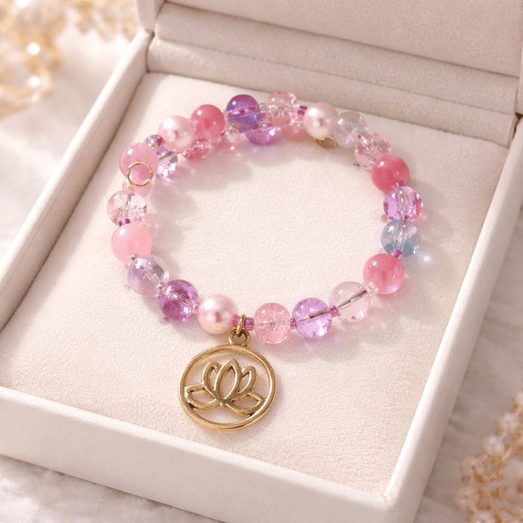 Gold Lotus in Pink Bracelet (MW)