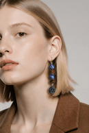 Blue and Red Silver Om Earrings | Mamabug ReCreations - Artisan Jewelry