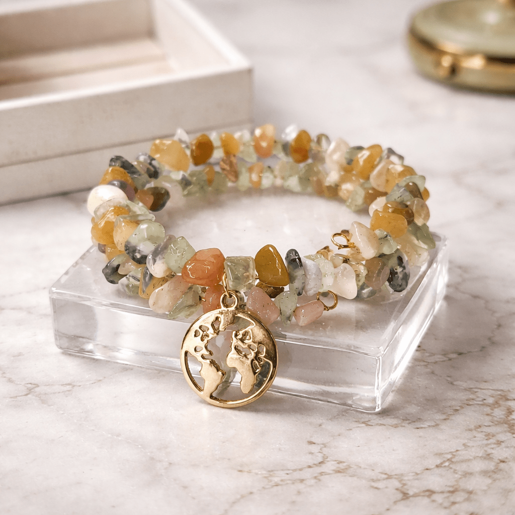 Gold Earth Charm Bracelet (MW) | Mamabug ReCreations - Artisan Jewelry