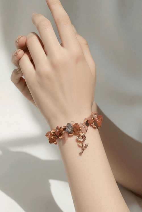 Gold Rose Charm Bracelet (MW) | Mamabug ReCreations - Artisan Jewelry