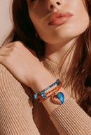 Dancing Couple Bracelet - Blue and Orange (MW) | Mamabug ReCreations - Artisan Jewelry