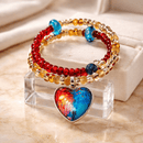 Dancing Couple Bracelet - Red and Gold (MW) | Mamabug ReCreations - Artisan Jewelry