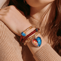 Dancing Couple Bracelet - Red and Gold (MW)