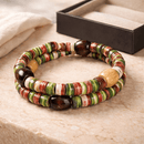 Green and Red Wooden Bead Bracelet (MW) | Mamabug ReCreations - Artisan Jewelry