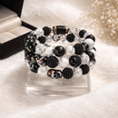 Black and White Beaded Bracelet (MW) | Mamabug ReCreations - Artisan Jewelry