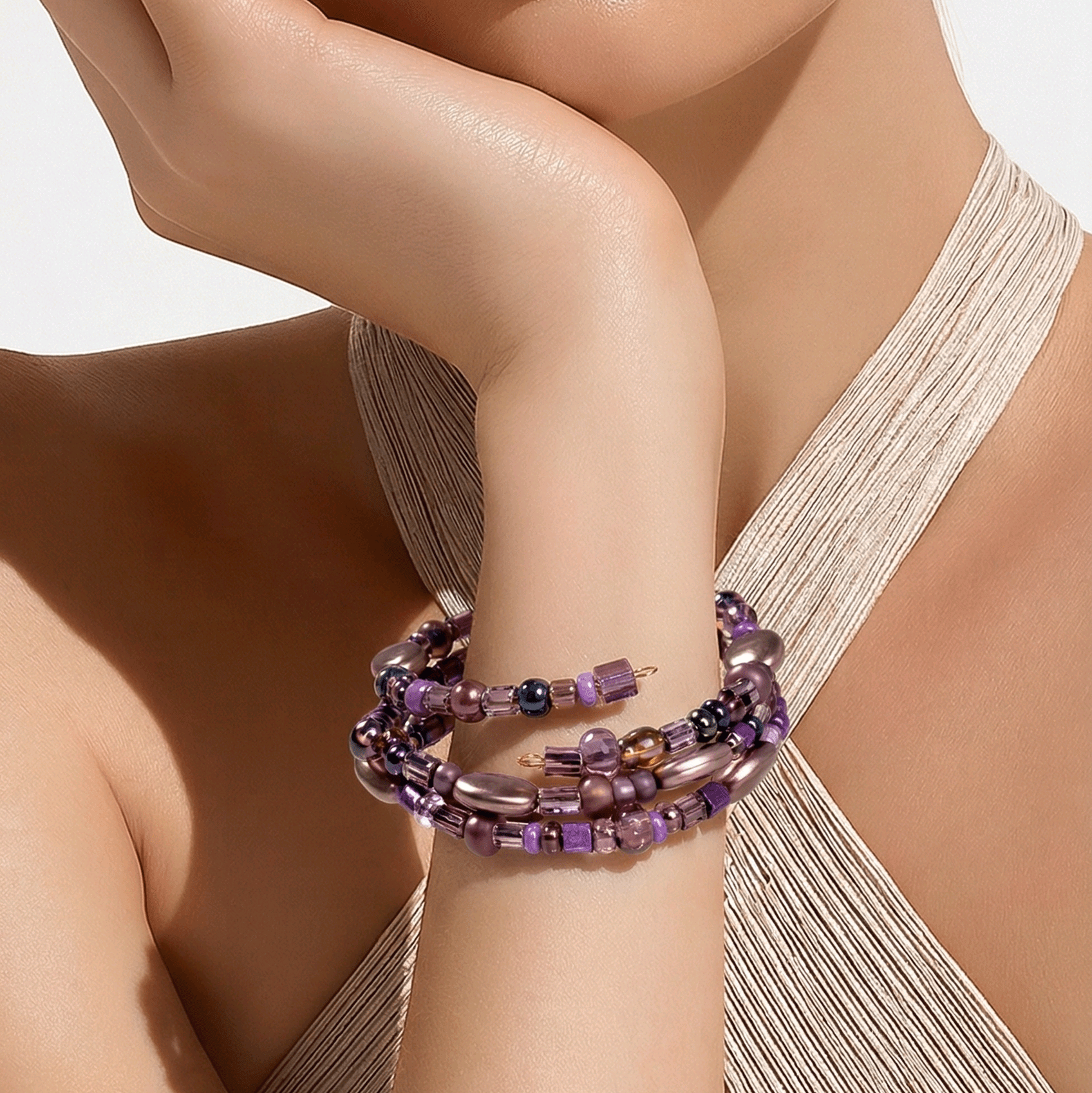 Purple Beaded Bracelet (MW)