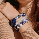 Blue and White Floral Bracelet (MW) | Mamabug ReCreations - Artisan Jewelry