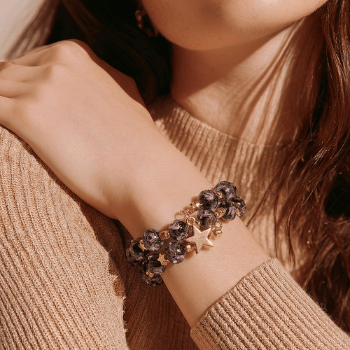 Black Stars Bracelet (MW) | Mamabug ReCreations - Artisan Jewelry
