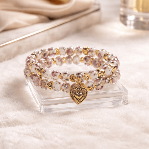 White and Blush Pink Love Bracelet (MW) | Mamabug ReCreations - Artisan Jewelry