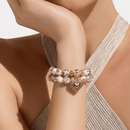 White and Blush Pink Love Bracelet (MW) | Mamabug ReCreations - Artisan Jewelry