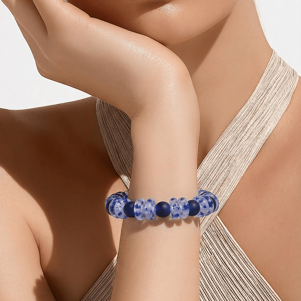 Recycled Blue Glass Bracelet (MW)