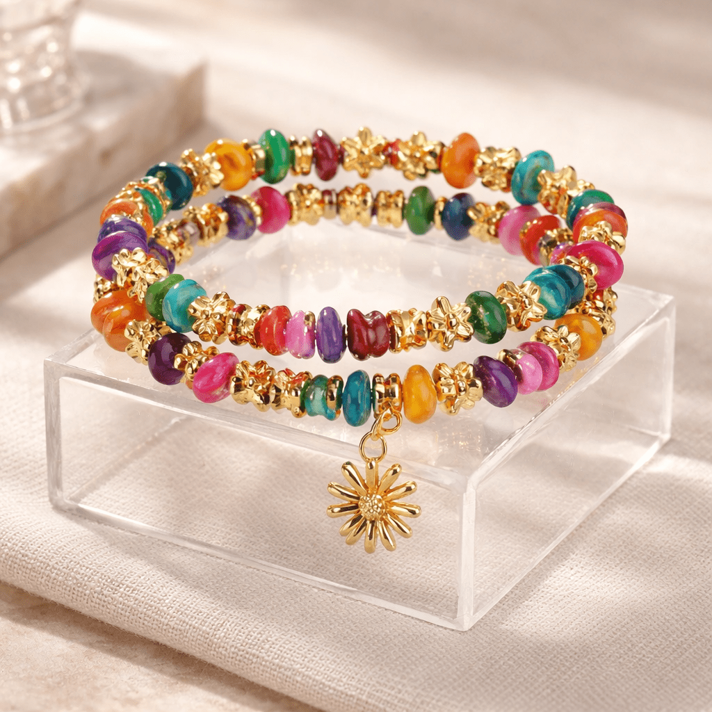 Gold Flower Charm Bracelet (MW)